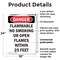 Signmission Flammable No Smoking Or Open Flames Danger Sign, Plastic, 18in W x 24in L, 2PK OS-2PACK-DS-P-1824-V-2366 - alternate 7
